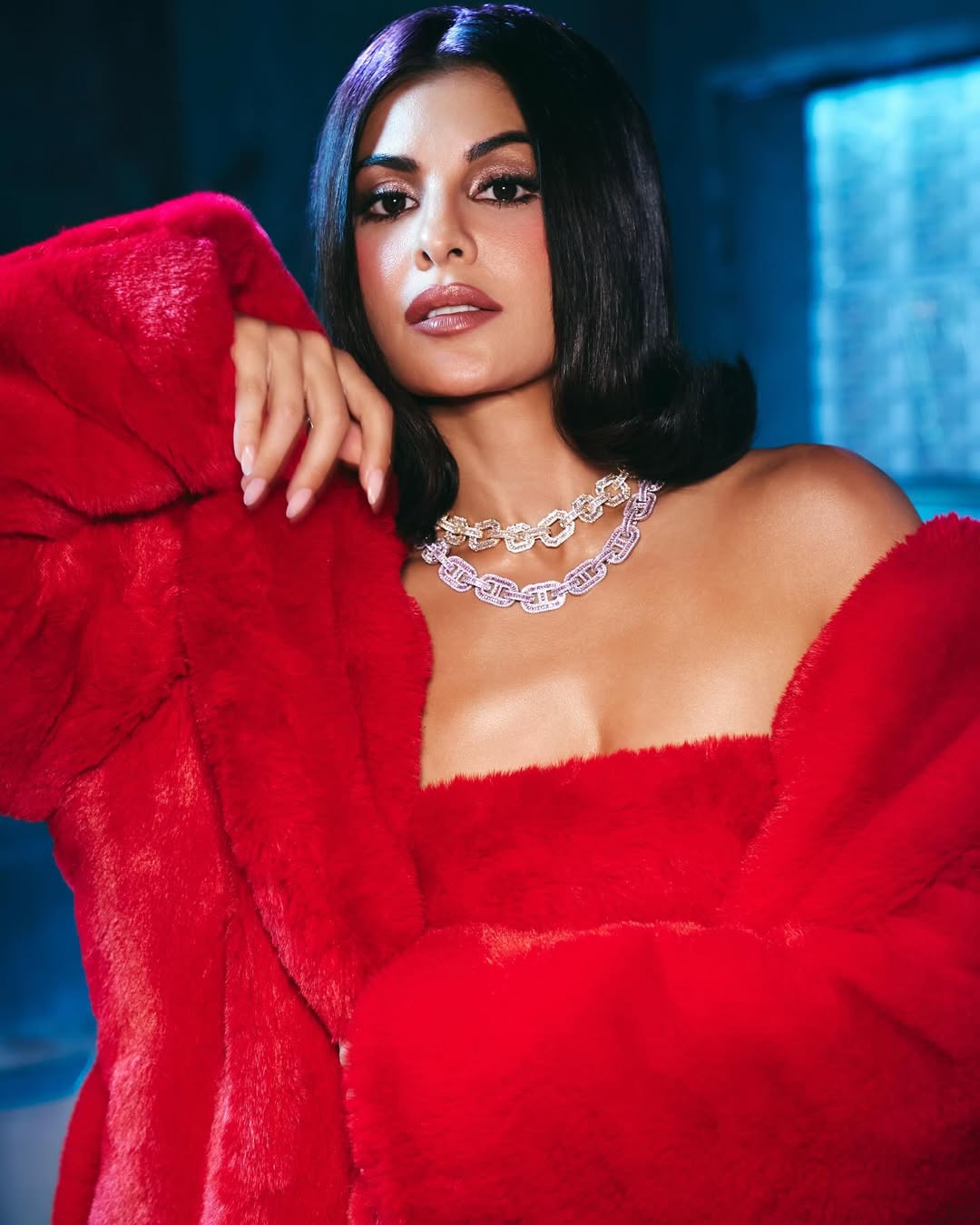 Scarlet Fur Trench Set