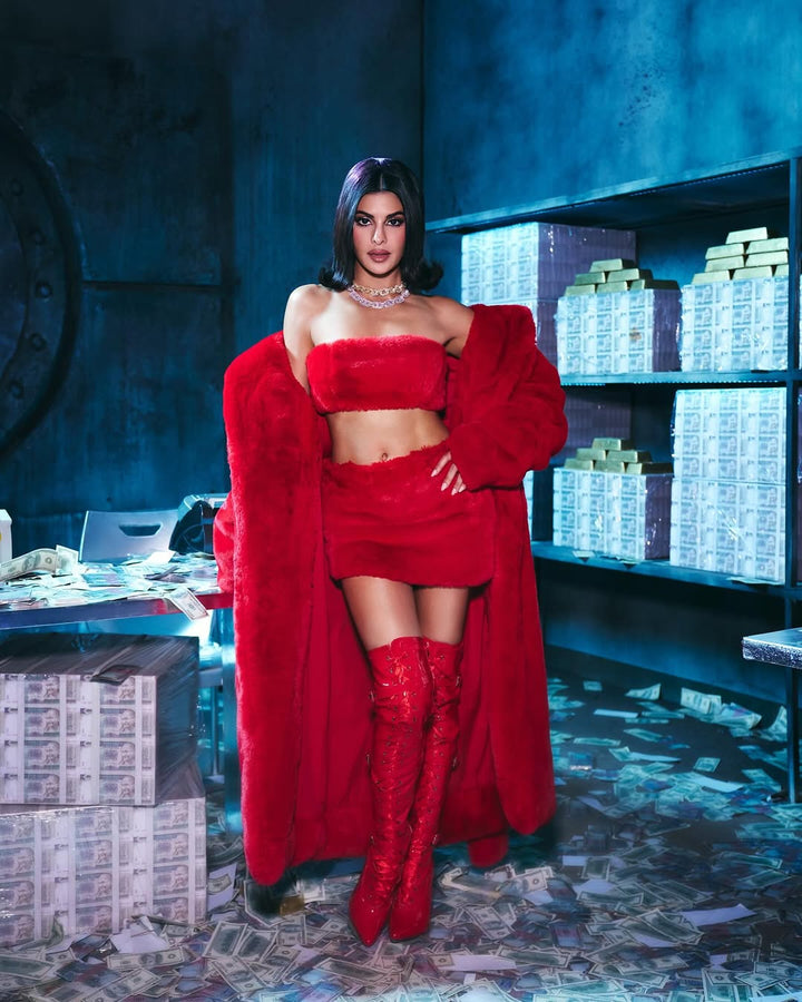 Scarlet Fur Trench Set