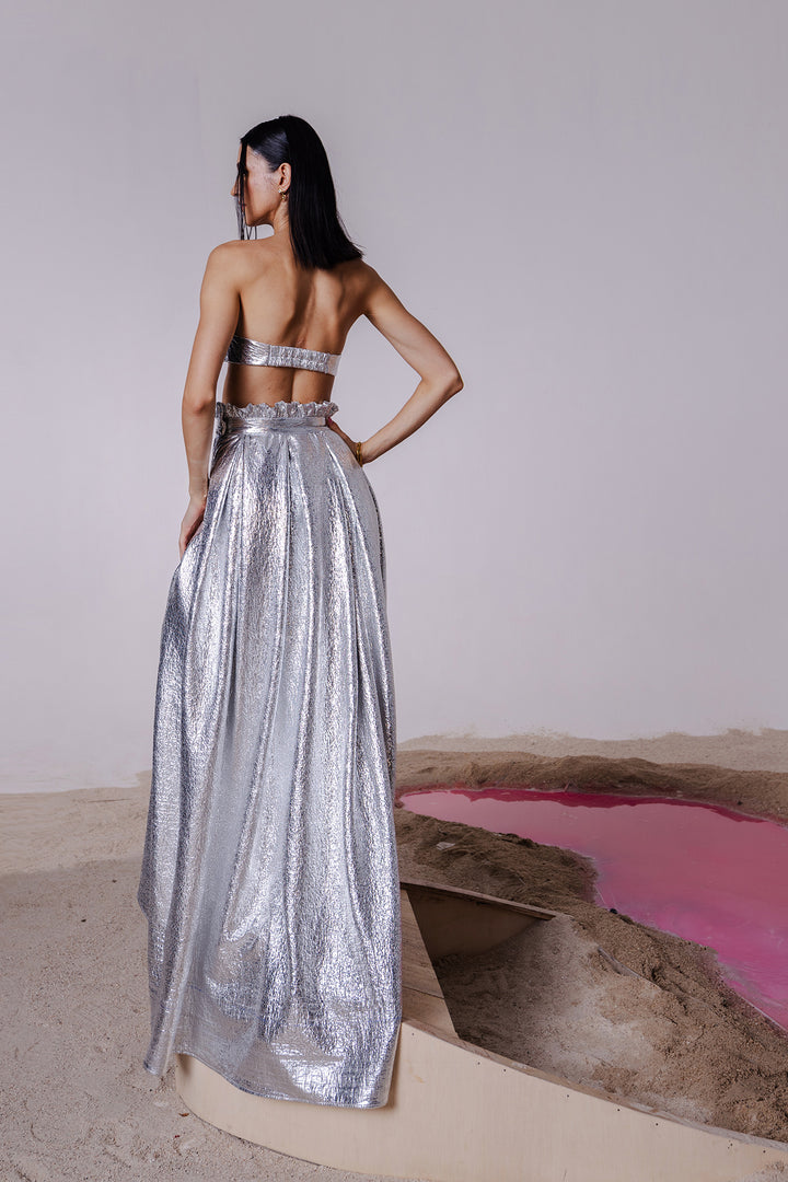 LUCIA METALLIC BRALETTE & LONG SKIRT