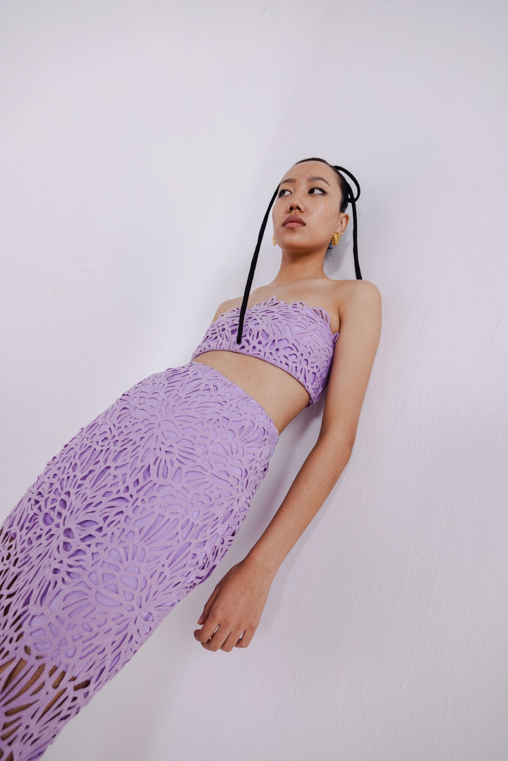 PETRA LILAC TUBE BANDEAU & PENCIL FIT LONG SKIRT