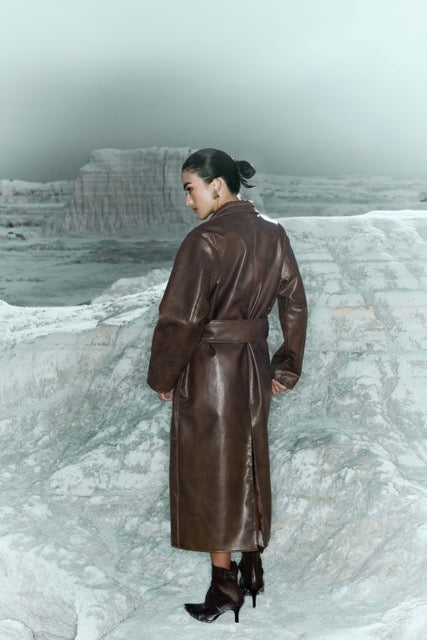 VALERIA LEATHER TRENCH SET