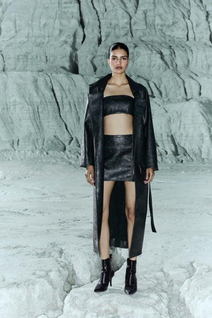 LEXA LEATHER TRENCH SET