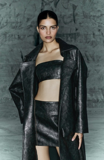 LEXA LEATHER TRENCH SET