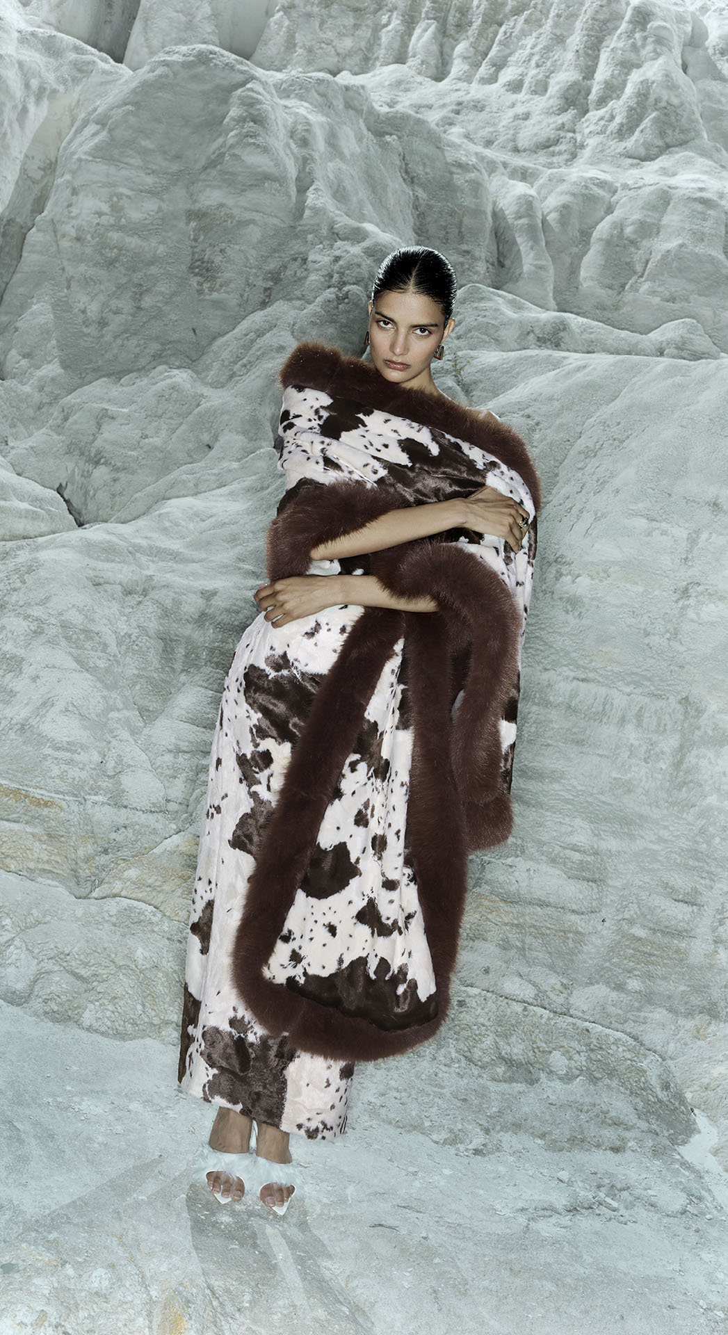 MERA COW PRINT MAXI DRESS