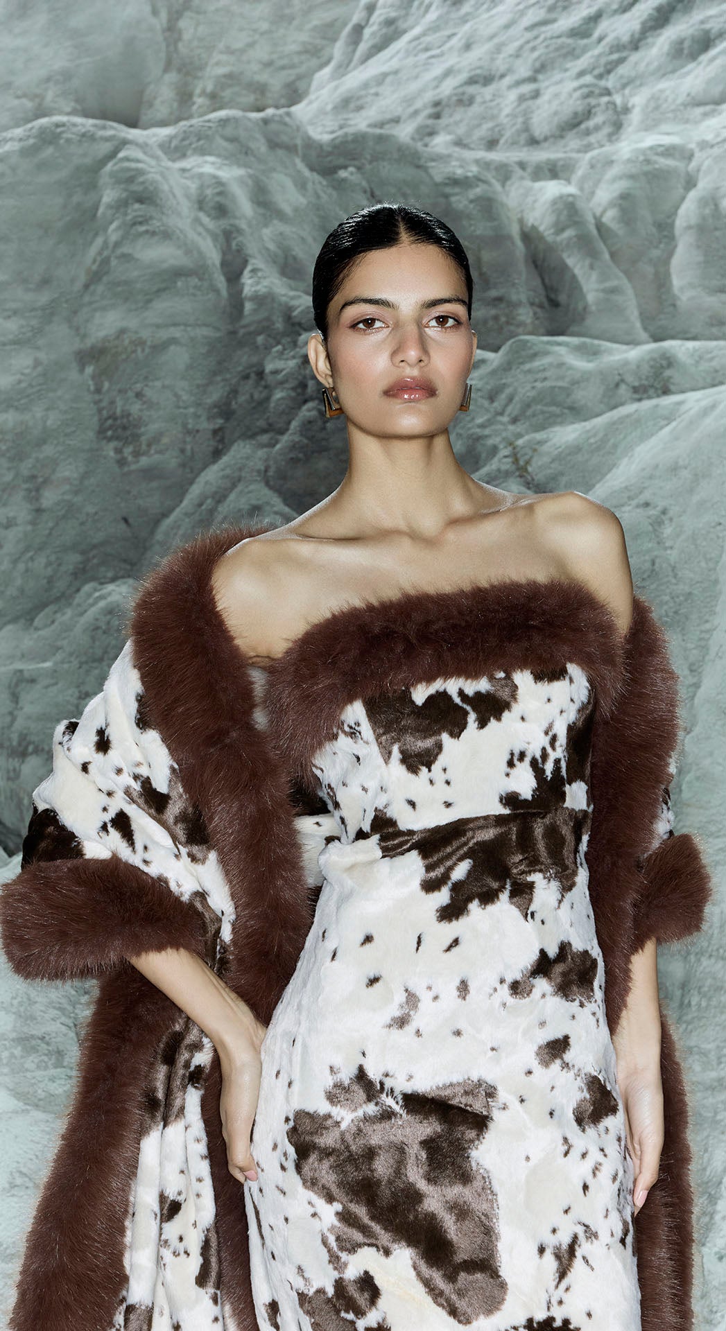 MERA COW PRINT MAXI DRESS