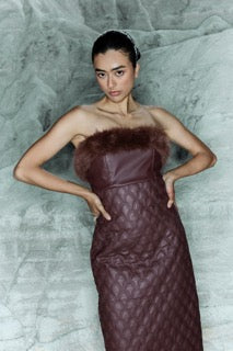 BERI LEATHER MAXI DRESS