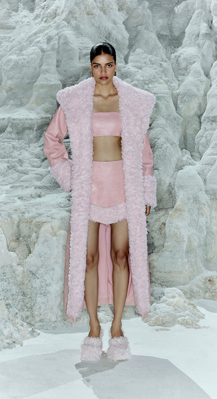 FLARE LEATHER TRENCH SET