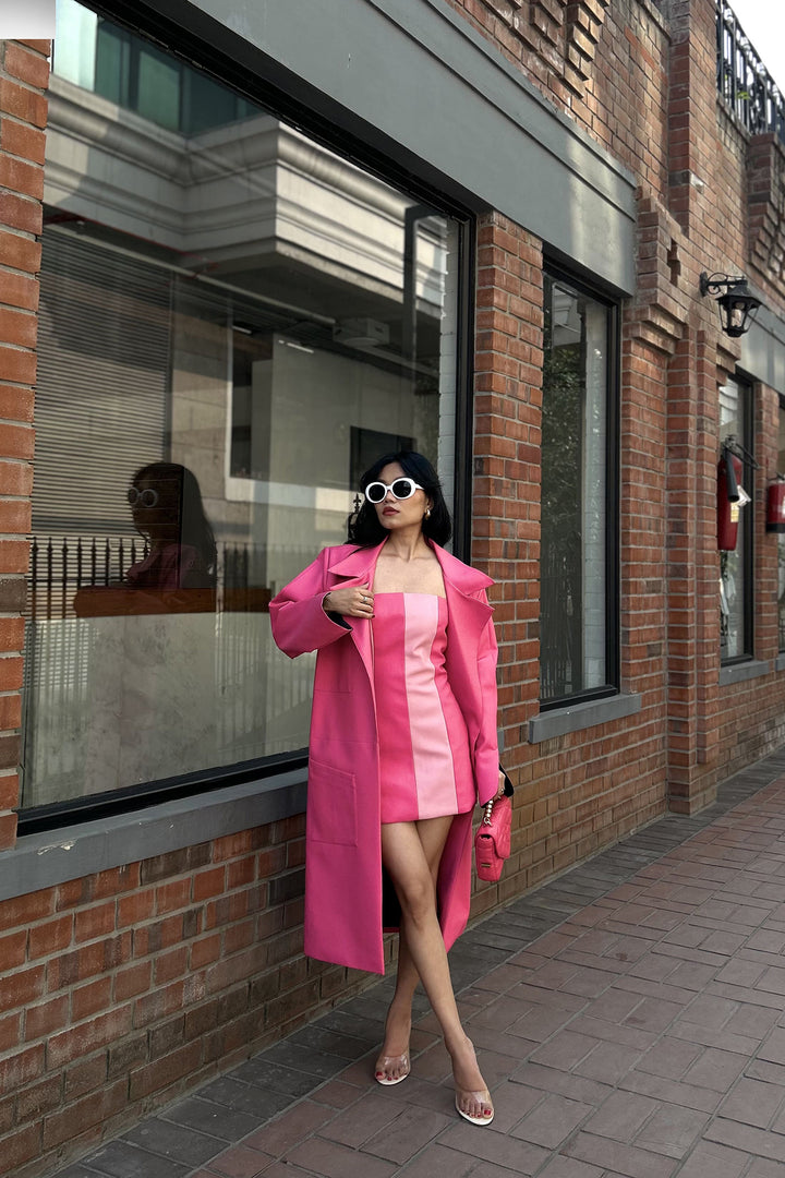 ELOISA PINK BLAZER WITH SHEATH DRESS