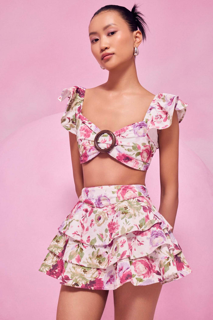 Lush Co-Ord Set  With Frill Skirt