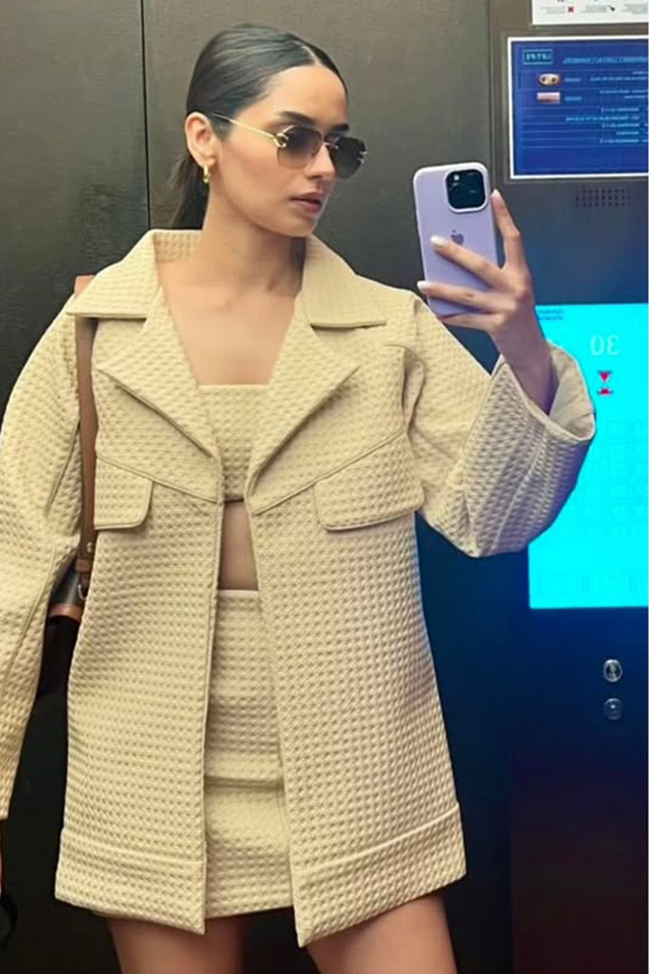 DORA TENNE OVERSIZED JACKET WITH BANDEAU & SKIRT