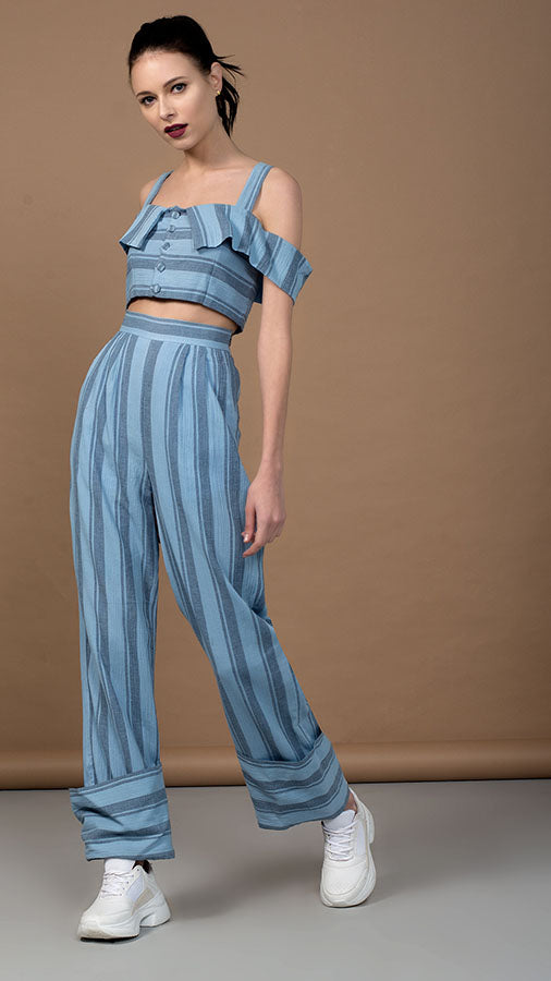 Pastel Blue Yarn Dyed Cotton Co-ord